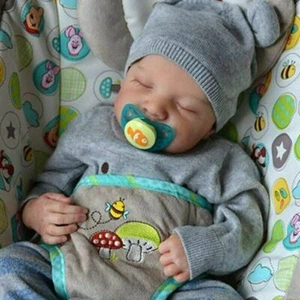 19" Reborn Baby Doll Full body Silicone Boy Doll Hand Paint Finished Completed - Picture 1 of 4