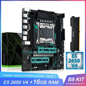 X99 Motherboard LGA2011-3 Intel Xeon E5 2650 V4 CPU processor Set ECC DDR4 - Picture 1 of 15