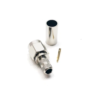 30pcs RF Coaxial SMA Male Crimp RG58 Teflon Insulation Nickel Plated Gold Pin  - Image 1 of 4