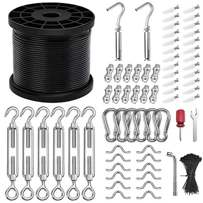 Kit colgante de luz de cadena con cuerda de alambre de acero inoxidable 304 recubierta de vinilo de 300 pies... Foto 1 de 4