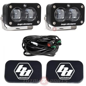 Baja Designs® S2 SAE Clear Road Approved Fog Pod LED Lights, Wiring, Rock Guards - Picture 1 of 2