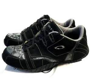 RARE OAKLEY KILLSWITCH SHOES Black Camo w/ Blk Suede Men's 10 Silver Icons & Box - Picture 1 of 9