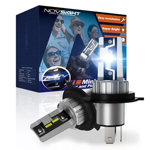 NOVSIGHT Pair H4 Headlight Globe Light LED 6500K High Low Beam Bulbs Kits Xenon - Picture 1 of 14