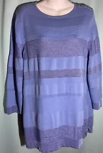 Chico’s blue 3/4 sleeve top Size 2 - Picture 1 of 4