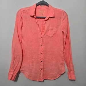 Camisa Top Lilly Pulitzer 100% Lino Abotonada Talla XXS Manga Larga Playa Preppy - Imagen 1 de 12