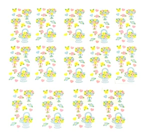 Frances Meyer Blumen Körbe rosa gelb blau Sammelalbum Aufkleber 14 Blatt LESEN - Bild 1 von 1
