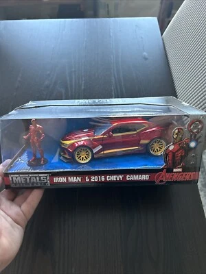 1:24 JADA TOYS Marvel AVENGERS Metals Die Cast *IRON MAN* & * 2016 CHEVY CAMARO* - Image 1 of 4