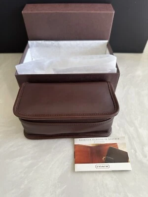 NEW COACH VINTAGE CHUBBY COSMETIC/TRAVEL CASE  MAHOGANY LEATHER WITH MIRROR 6925 - Image 1 of 4