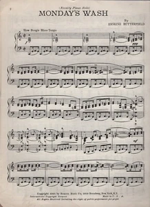 VTG Sheet Music - Monday's Wash - Erskine Butterfield - 1941 - Picture 1 of 1