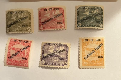 Fiume 1922 Constituente Fiumana selección de sobreimpresión a #162 - 167 MNH Foto 1 de 3