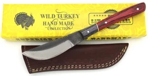 Wild Turkey Handmade Full Tang Real File Skinner Knife w/ Leather Sheath - Picture 1 of 8