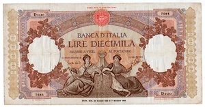 10000 LIRE - REGINE del MARE - Diecimila Lire - BANCA D'ITALIA - 24 Marzo 1962 - Picture 1 of 2