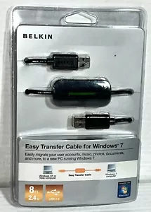 NEW Belkin Easy Transfer Cable 8 ft Double 2.4m USB 2.0 Windows XP or Vista to 7 - Picture 1 of 4