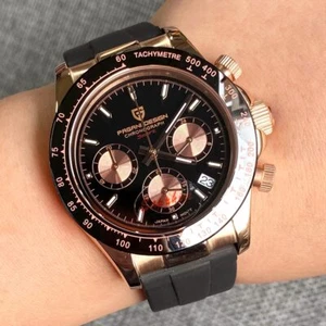 40mm Pagani Design Chronograph Rose Gold Sapphire Glass Japan VK63 Quartz Watch - Picture 1 of 17