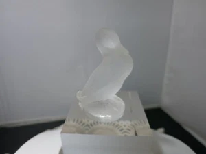 Vintage Italy Frosted Glass Duck Figurine Label Laguna Murano Glass Venezia - Picture 1 of 3