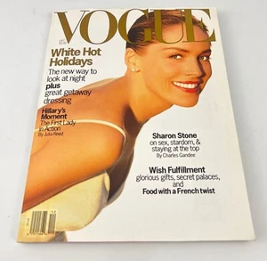 Vintage Vogue Magazine December 1993 Sharon Stone Hillary Clinton - Picture 1 of 4