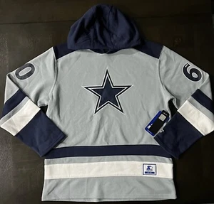 New Men's Dallas Cowboys Starter Timeout Hockey Pullover Hooded Sweatshirt - Picture 1 of 2