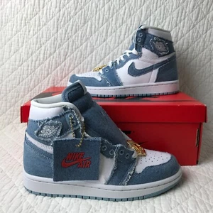 Nike Air Jordan 1 Retro High OG Scarpe Donna TG 5.5 Blu "Denim" DM9036-104 - Foto 1 di 12