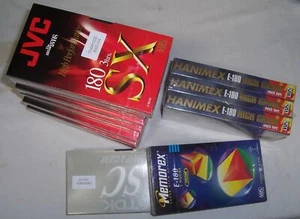12 x E-180 E180 VHS videotapes new blank (JVC, Hanimex, Memorex, TDK) - Picture 1 of 1