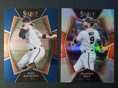 (2) 2022 Panini Select Blue/Red Mike Baumann RC Premier Level # 120,173  - Image 1 of 2