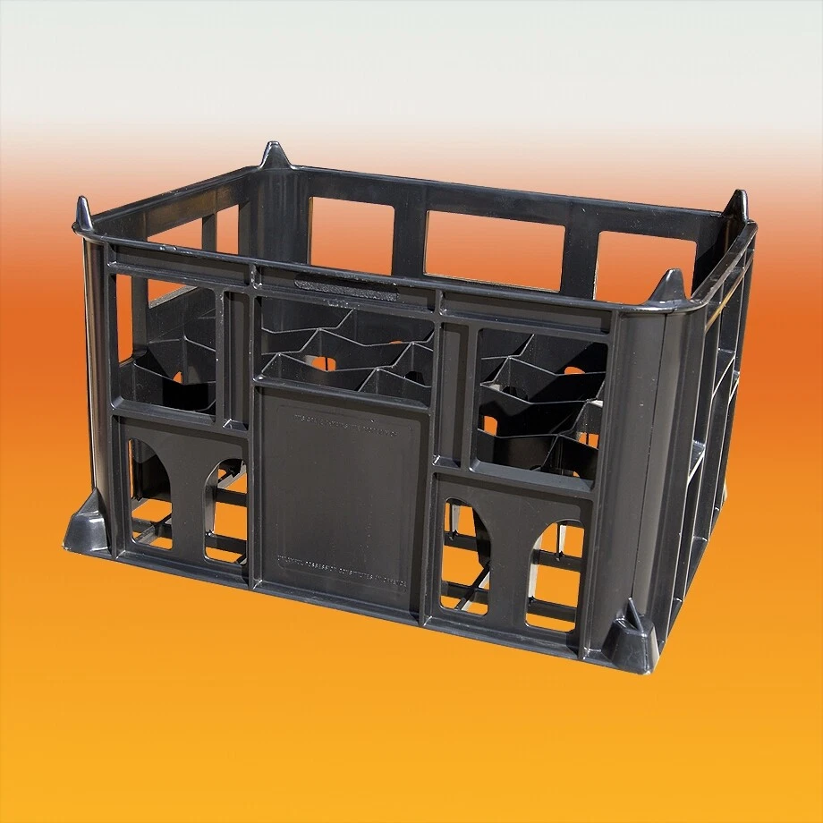 Plastic Beer Bottle Crate - Black - Holds 20 Bottles Ideal For Home Brew - Image 1 of 1