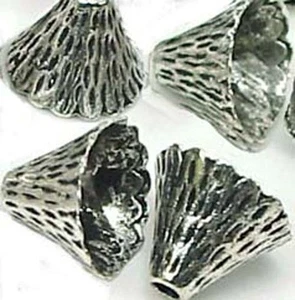 10 cuentas antiguas de cono de peltre de plata 9x12 mm - Imagen 1 de 4