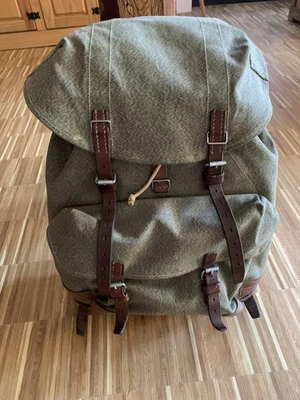 Robuster, Schweizer Armee Rucksack, Segeltuch,  Leder Original - Bild 1 von 4