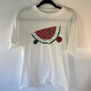 Vicki Melhart Women’s Medium T-shirt vintage. Watermelon Appliqué. Super Cute. - Picture 1 of 3