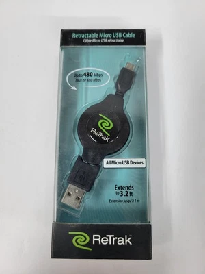 NEW ReTrak Retractable Charge Sync Micro-USB Cable - Image 1 of 3