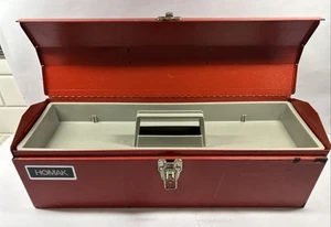Vintage Homak Heavy Duty Metal Tool Box Chest w/removable Grey Tray 19 x 6 x 6” - Picture 1 of 23