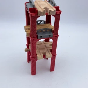 Thomas Wooden Railway Stacking Riser Lot Elevating Track Vintage Red Risers - Picture 1 of 3