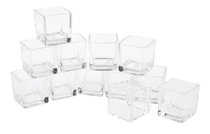 Paquete al por mayor VBS CUBE paquete de 12 6x5,5x5,5 cm soporte para velas de té cristal transparente - Imagen 1 de 12