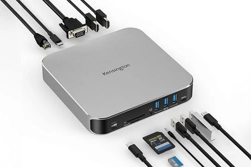 KENSINGTON AD220S3 BASE DE DOBLE PANTALLA PARA CUALQUIER MACBOOK M1/M2/M3/M4 - PLATEADO Foto 1 de 4