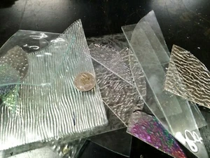 Leadlight glass offcuts for mosaic or glass crafts-Clear mix 1kg - Picture 1 of 3