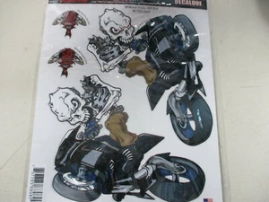 SKULL GUY WHEELIE MOTORCYCLE TOOLBOX Decal Wall Decor BIKE Car Truck  - Picture 1 of 6