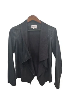 Vigoss Jacke Damen Small Schwarz Wildlederimitat Wickel Übergangsjacke - Bild 1 von 7
