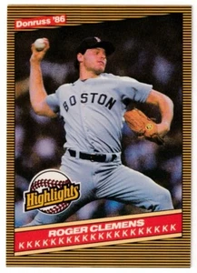 1986 Donruss Highlights #5 Roger Clemens Boston Red Sox - Picture 1 of 2