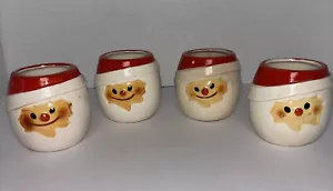 Vtg 1967 Holt Howard Japan Santa Egg Nog Cup Mug Set Of 4 Cloud Design - Read- - Picture 1 of 22