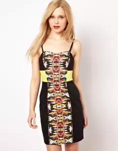 Neu French Connection 198 $ Farbblock Cabana Kleid 6/8 Neu mit Etikett trägerlos - Bild 1 von 11