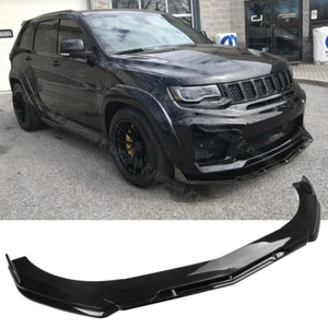 For Jeep Grand Cherokee SRT SRT8 Front Bumper Lip Splitter Glossy Black Spoiler - Picture 1 of 11