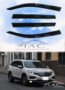 Chrome Trim Side Window Visors Guard Vent Deflectors For Honda Pilot 2016-2022 - Picture 1 of 8