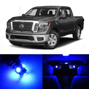 7 x Blue LED Interior Light Package For 2016 - 2018 Nissan Titan + PRY TOOL - Picture 1 of 7