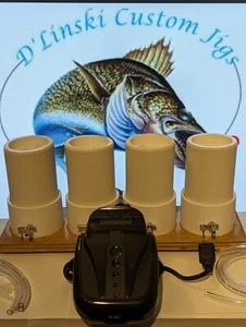 2" -4 Bank Fluid Bed For Powder Painting Jigs/with 4 Cups and Lids(with Pump) - Picture 1 of 2
