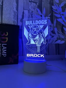 Personalised BullDog  Night Light NRL team Table Lamp birthday gift - Bild 1 von 10