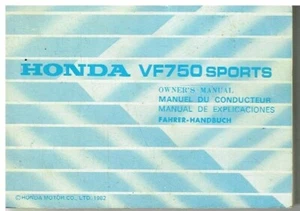 HONDA VF750 SPORTS ORIGINAL 1982 OWNERS INSTRUCTION MANUAL (GB F E D TEXT) - Picture 1 of 1