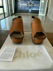 Chloe Mischa Platform Wedges Shoes Sandals Mules Pumps Heels 38 - Picture 1 of 12
