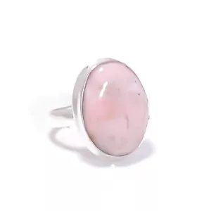 Ring Pink Opal Gemstone Handmade 925 Sterling Silver Jewelry Size 7.5 q742 - Imagen 1 de 4