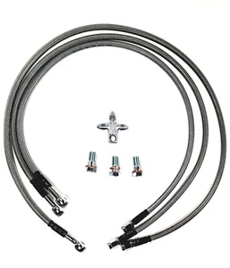 YFZ 450 Stainless Steel Braided Brake Lines +2 Front Alba Racing YFZ450-F-2 - Picture 1 of 3