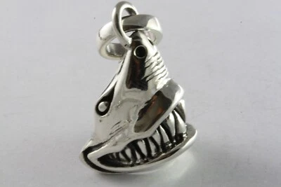 Grande Squalo Shark Rimorchio Wal Ciondolo IN Argento 925 Argento / 171 - Immagine 1 di 4