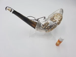 Verkauf Öl 13" Salbung Silber Ram Schofar erstaunliches Horn Löwe von Juda + GESCHENK - Bild 1 von 7
